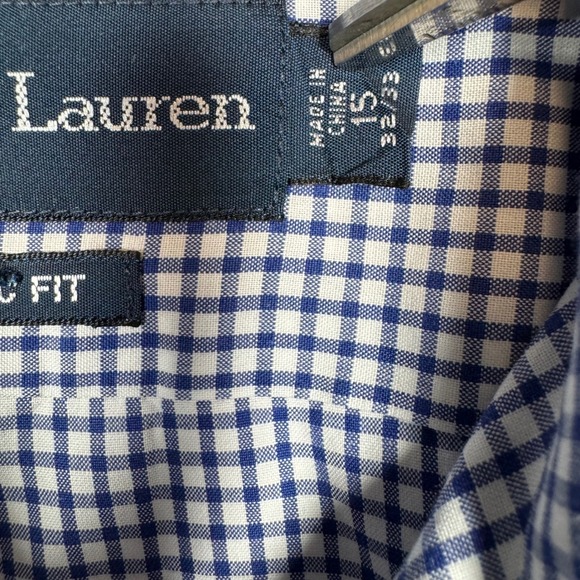 Ralph Lauren Mens Blue Gingham Check Button Down Shirt Classic Fit - Picture 4 of 8